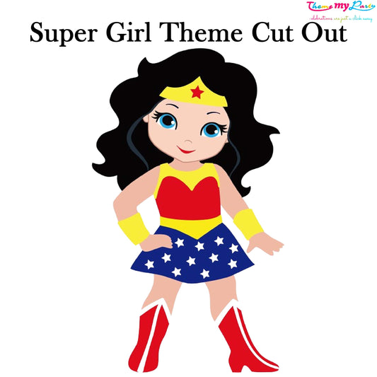 Super Girl Theme Birthday Party Cutout