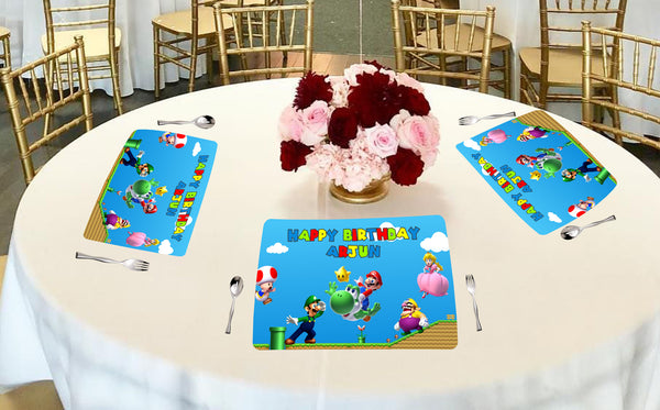 Super Mario Theme Birthday Table Mats for Decoration