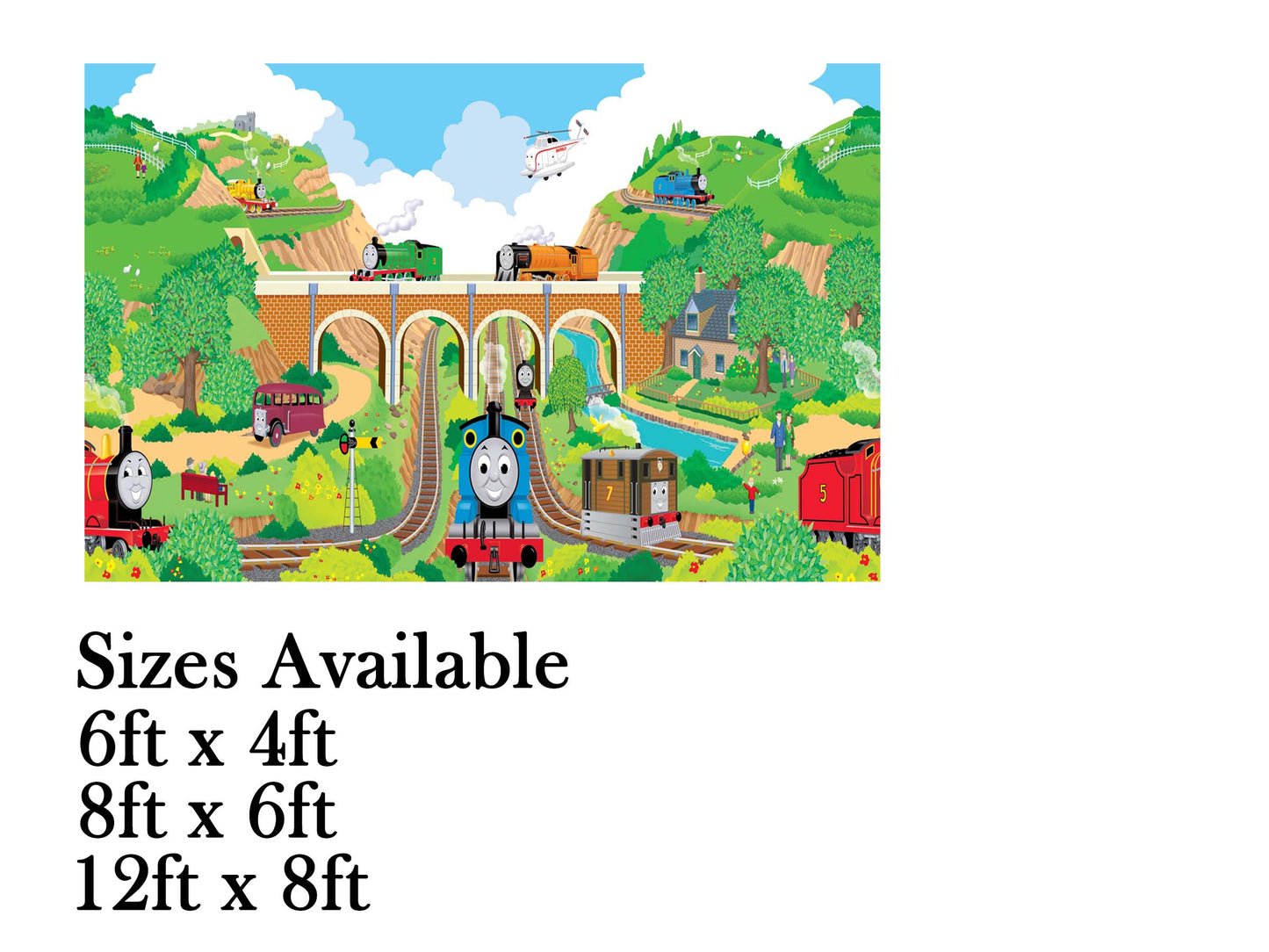 Thomas & His Friends Theme Birthday Cake Table Cover