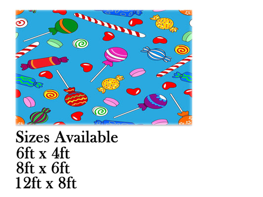 Candy Theme Birthday Cake Table Cover
