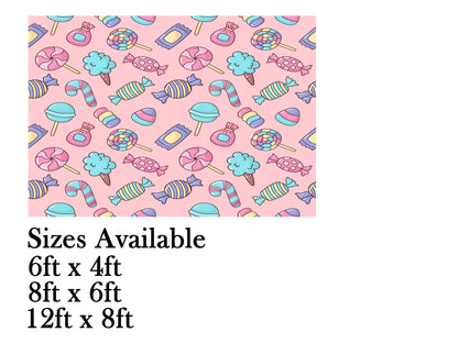 Candy Theme Birthday Cake Table Cover