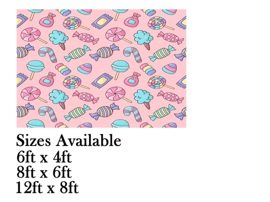 Candy Theme Birthday Cake Table Cover