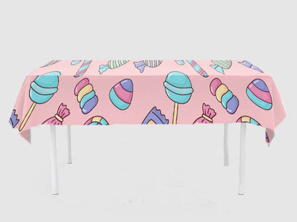 Candy Theme Birthday Cake Table Cover