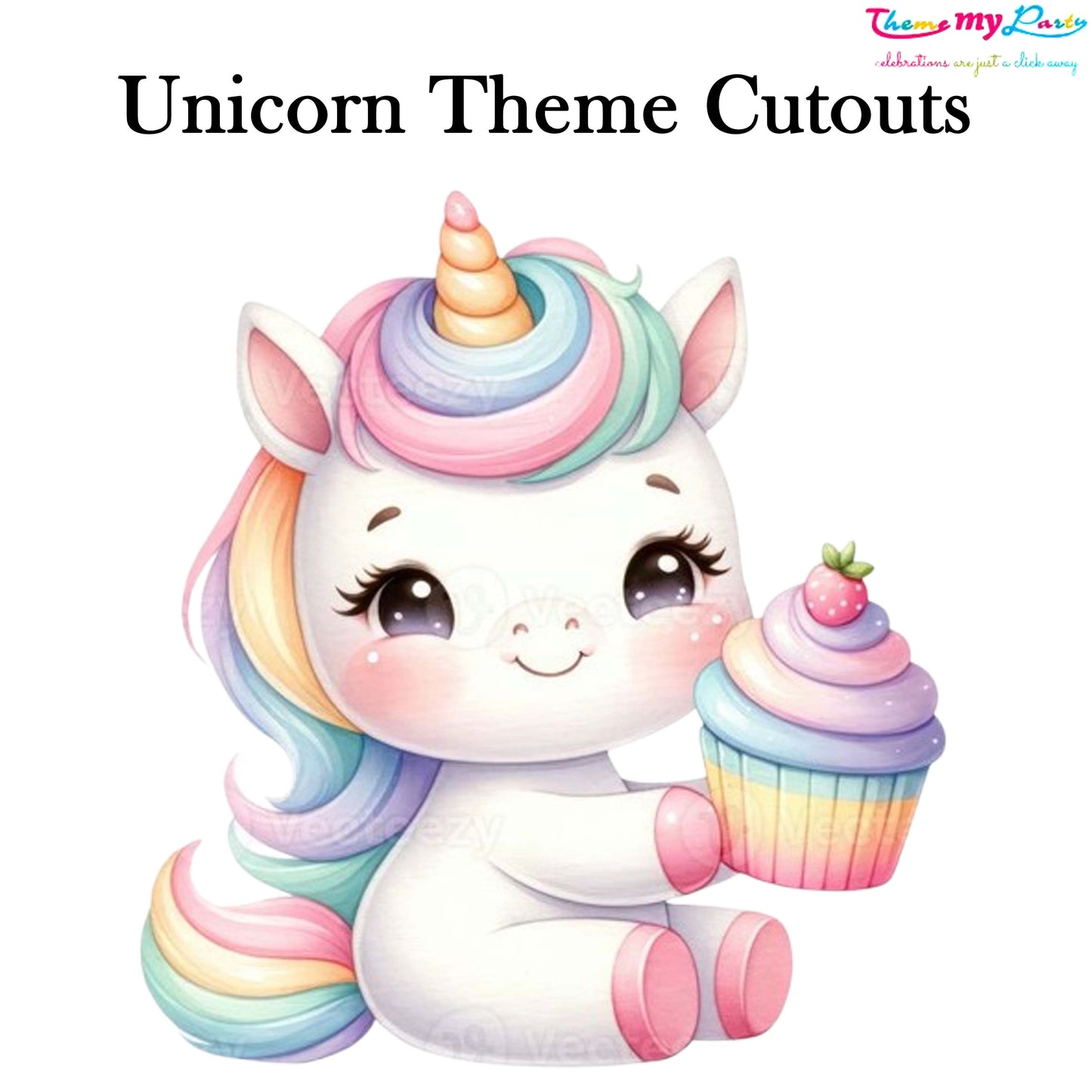 Unicorn Theme Birthday Party Cutout