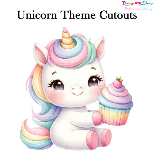 Unicorn Theme Birthday Party Cutout