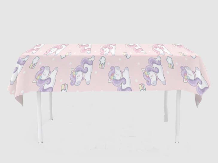 Unicorn Theme Birthday Cake Table Cover