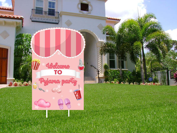 Pyjama Party Theme Birthday Party Welcome Board