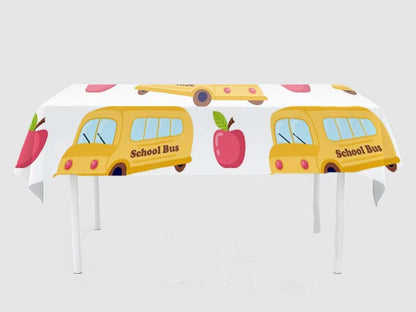 Wheel On The Bus Theme Birthday Cake Table Cover