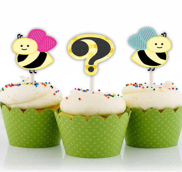 What It will BEE Party Cupcake Toppers for Decoration 