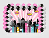 Super Girl Theme Birthday Party Decoration kit with Backdrop & Balloons