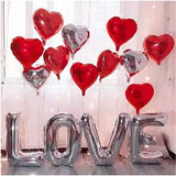 Love Letter Silver Balloons -Valentine Balloons Kit And Heart Balloons Kit