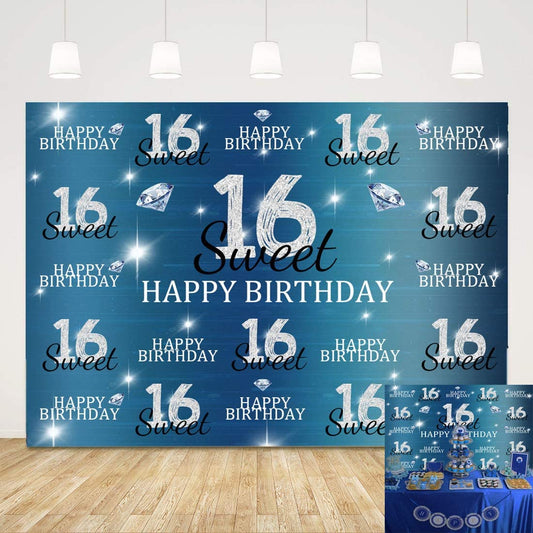 16th Birthday Decoration Backdrop