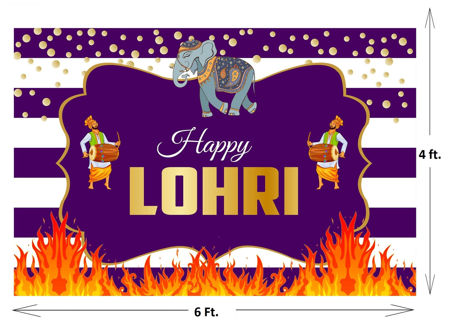 Lohri Party Backdrop For Kids