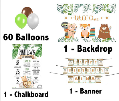 Wild One Birthday Party Personalized Complete Kit