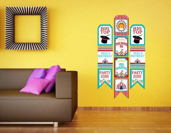 Carnival Theme Birthday Party Paper Door Banner for Wall Decoration