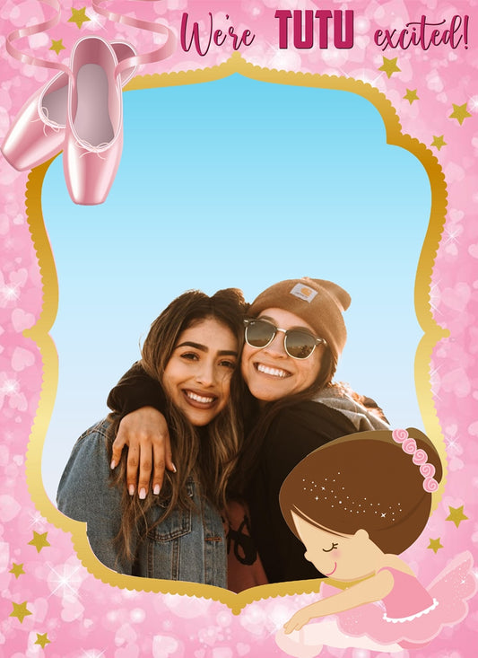 Ballerina Theme Birthday Party Selfie Photo Booth Frame