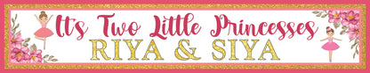 Twin Girls Theme Birthday Party Long Banner for Decoration