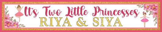 Twin Girls Theme Birthday Party Long Banner for Decoration