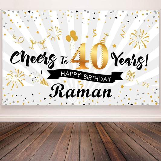40th Birthday Party Backdrop 