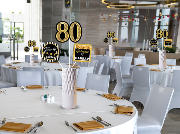 80th Birthday Party Table Toppers for Decoration 