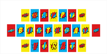 Super Hero Theme Birthday Party Banner for Decoration