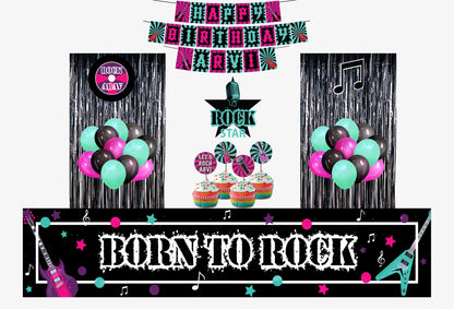 Rockstar Theme Birthday Party Decoration Kit