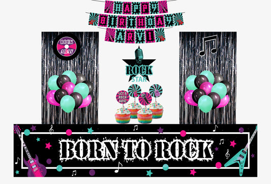 Rockstar Theme Birthday Party Decoration Kit