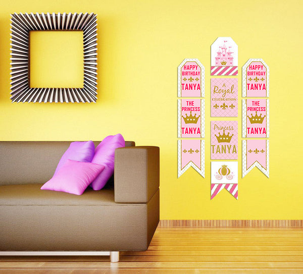 Princess Birthday Paper Door Banner for Wall Decoration