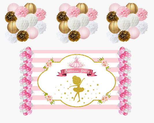 Ballerina Theme Birthday Party Complete Decoration Kit