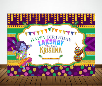 Little Krishna Theme Party  Backdrop For  Home Decoration Background