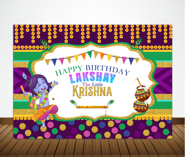 Little Krishna Theme Party  Backdrop For  Home Decoration Background