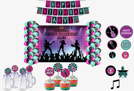 Rockstar Theme Birthday Complete Party Kit