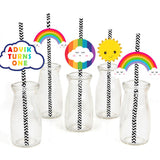 Rainbow Theme Birthday Party Paper Decorative Straws