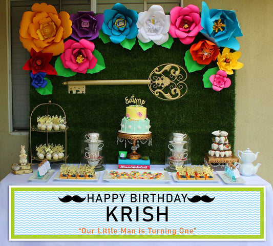 Little Man Theme Birthday Long Banner for Decoration