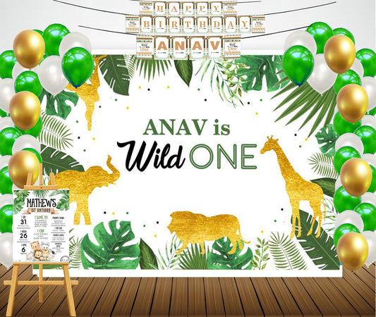 Wild One New Birthday Party Personalized Complete Kit