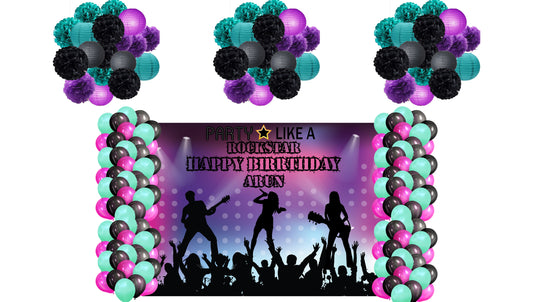 Rockstar Theme Birthday Party Complete Decoration Kit