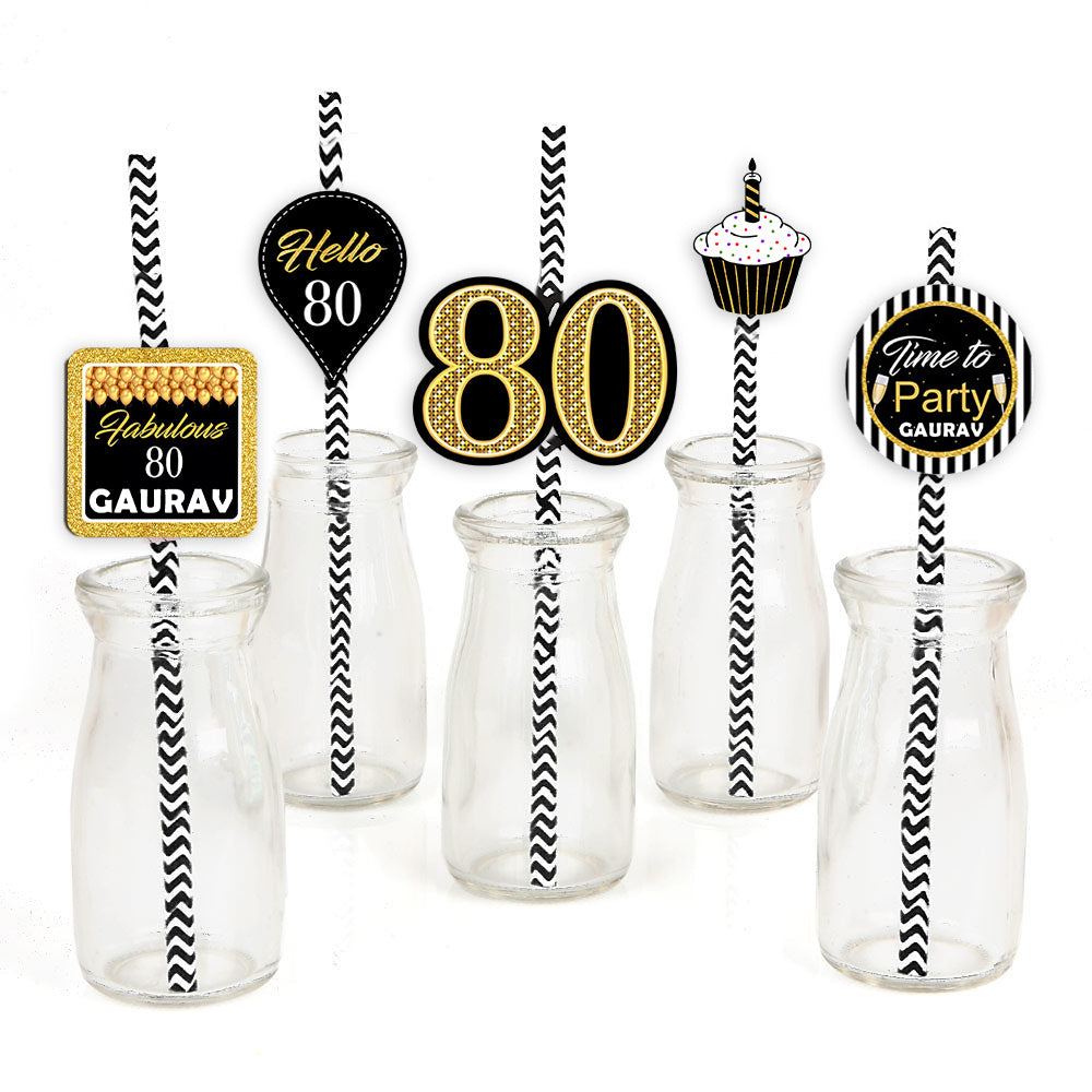 80th Birthday Party Thank You Gift Tags 