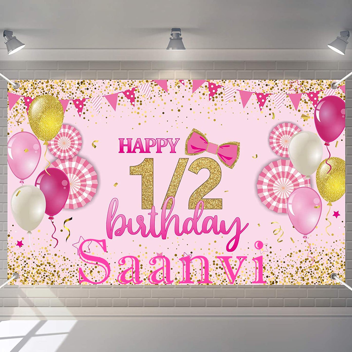 Half  Birthday Party Girls Backdrop