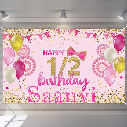 Half  Birthday Party Girls Backdrop