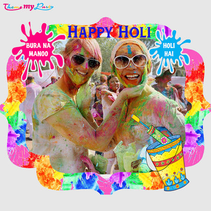 Holi Party Selfie Photo Booth Frame