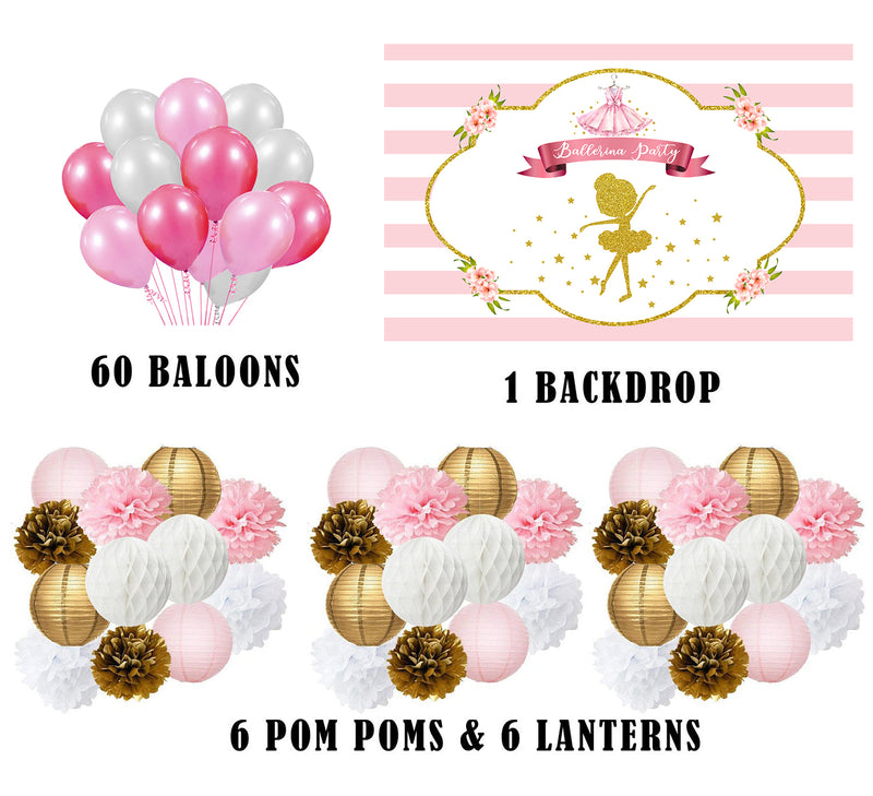 Ballerina Theme Birthday Party Complete Decoration Kit