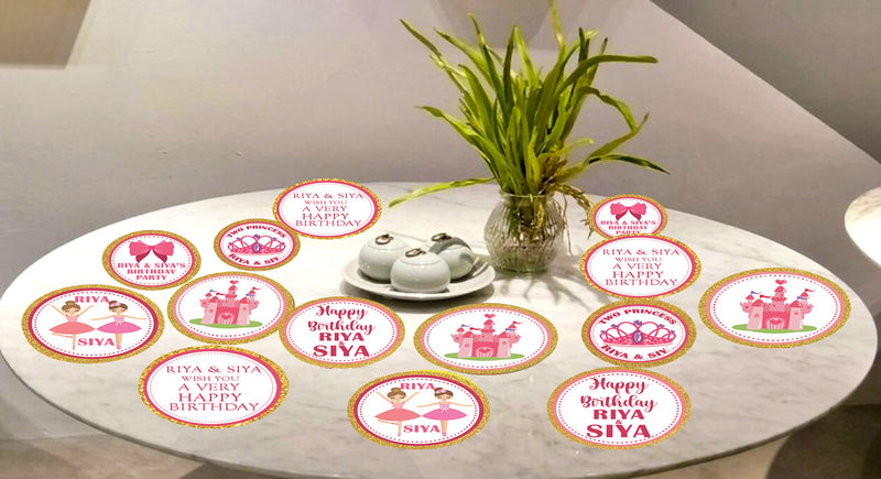 Twin Girls Theme Birthday Party Table Confetti for Decoration