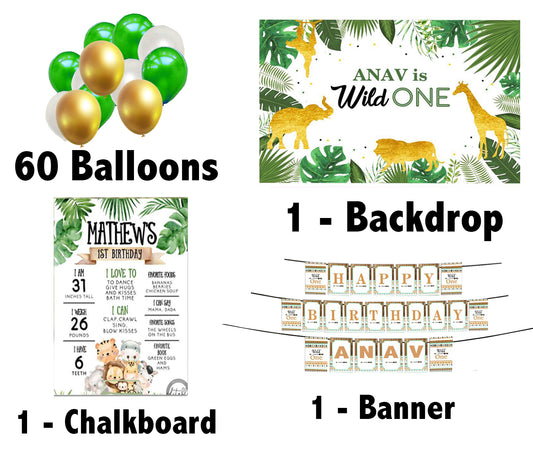 Wild One New Birthday Party Personalized Complete Kit