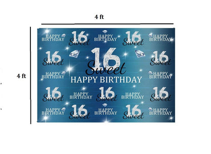 16th Birthday Decoration Backdrop