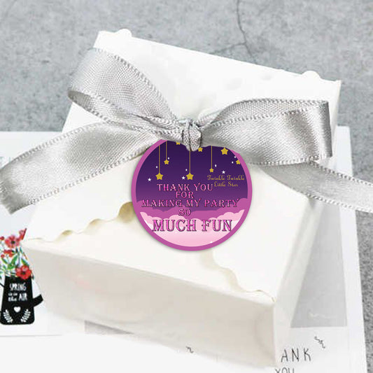 Twinkle Twinkle Little Star Theme Birthday Party Thank You Gift Tags
