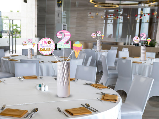 Two Sweet theme Birthday Party Table Toppers for Decoration 