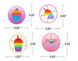 Pop It Theme Birthday Party Cupcake Toppers for Decoration