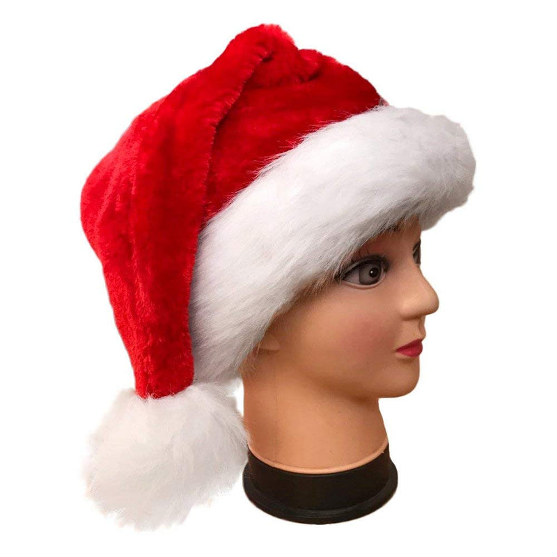 10 Pack Christmas Santa Hats for Adults - Velvet Santa Claus Hats for Women Men Fluffy Plush Xmas Hats Christmas Party Supplies New Year's Eve Party Hats for Adults Teenagers