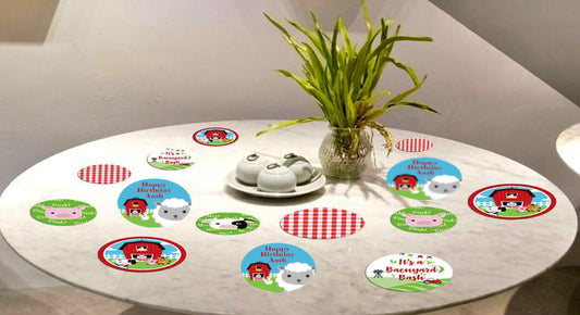 Farm Animal Theme Birthday Party Table Confetti