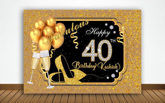 40th Birthday Party Backdrop 